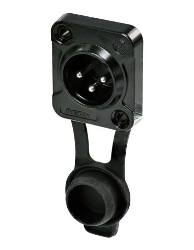 CON.- XLR CHAS.3P MACHO NEGRO