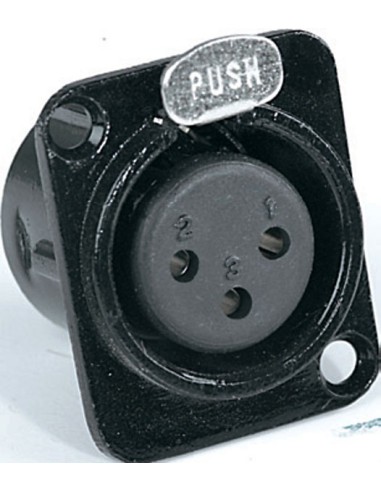 CONECTOR XLR HEMBRA PANEL NEGR