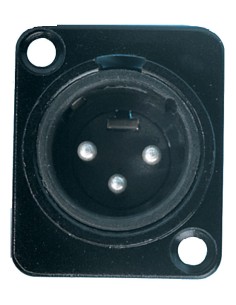 CONECTOR XLR MACHO PANEL NEGRO