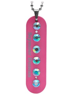 NECKLACE BOBBIN METAL RED