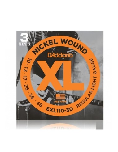 Juego D'Addario Eléctrica EXL-110-3D (010-046) Juego D'Addario Eléctrica EXL-110-3D (010-046)