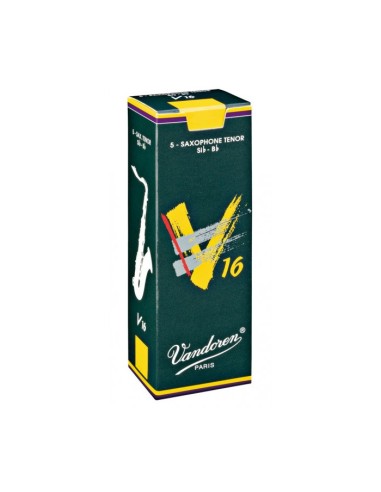 Caja 5 Cañas Saxo Tenor Vandoren V-16 2 caja verde oscuro