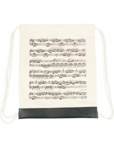 Bolsa tipo saco natural adorno partitura A-Gift-Republic B-3047