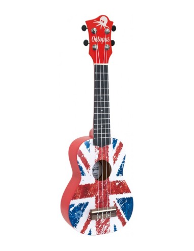 Ukelele Octopus Soprano UK-205UJR Union Jack Roja