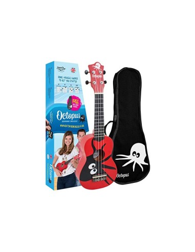 Ukelele Octopus Soprano UK-205KAR Kane Rojo