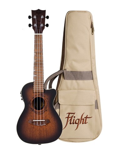 Ukelele Concert Flight DUC-380CEQ Gemstone Electroacustico Amber