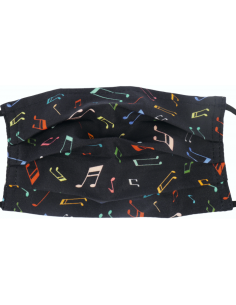 Mascarilla Agifty M-8018 Negra Notas Colores