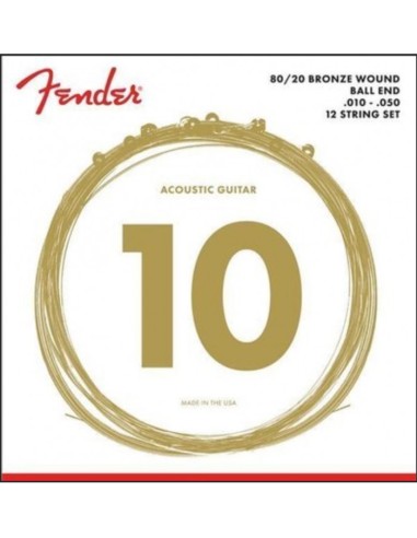 Juego Fender Acústica 12 Cuerdas 80/20 Bronze 70-12L (010-050)