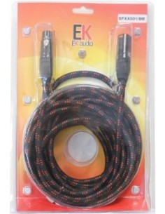 CABLE TRENZADO DE TELA PARA MICRÓFONO XLR-XLR MACHO-HEMBRA 9 METROS SFXX001