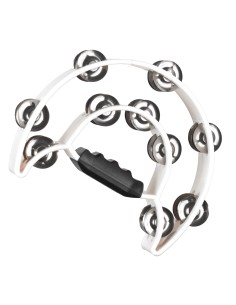 PANDERETA MEDIA LUNA DOBLE BLANCA