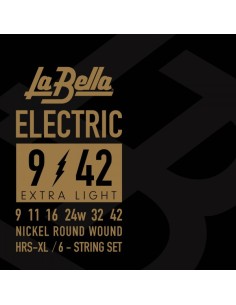 JUEGO DE CUERDAS PARA GUITARRA ELÉCTRICA LA BELLA HRS EXTRA LIGHT 09-42