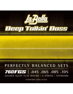 JUEGO DE CUERDAS LA BELLA PARA BAJO DEEP TALKIN GOLD FLATS 045-105