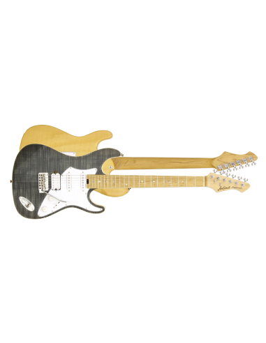 GUITARRA ELÉCTRICA ARIA ST 714-MK2-FULLERTON NEGRA TRANSLÚCIDA