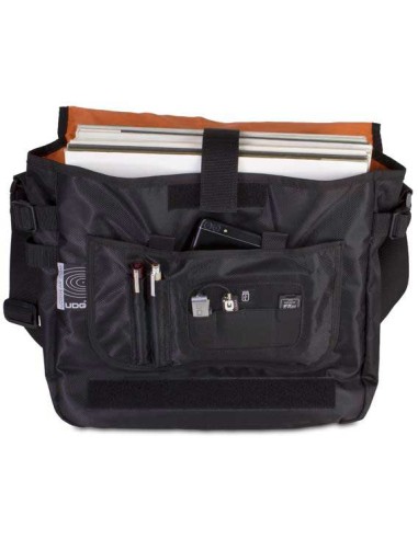 U9450BL/OR - ULTIMATE COURIERBAG  BLACK, ORANGE INSIDE