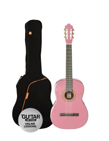 SPCG12PK - GUITARRA CLASICA 1/2 ASHTON EN COLOR ROSA CON FUNDA