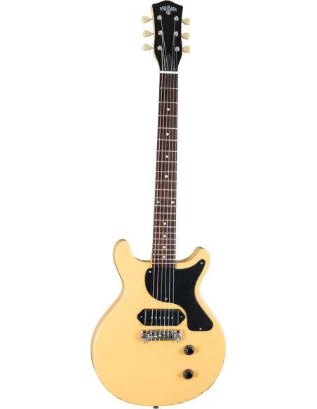 LESTER-JR-59-TV -GUITARRA MAYBACH LP JUNIOR DOBLE CUTAWAY ´59 TV YELLOW AGED CITES 17CZ027200