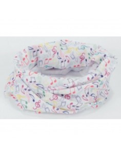 Bufanda Lazo Notas Agifty S-7007 Blanca