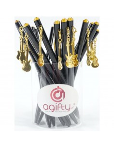 Bolígrafo Guitarra Eléctrica Agifty B-2015 Cristal/Oro