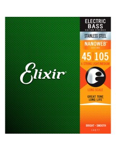 Juego Cuerdas Bajo Elixir Stainless Steel 14677 (45-105)