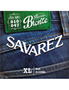 Juego Cuerdas Guitarra Acústica Savarez A130XL Bronze 010-047