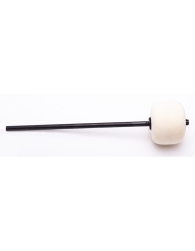 BASS DRUM PEDAL BEATER - White Felt, Black Shaft - Longer Shaft