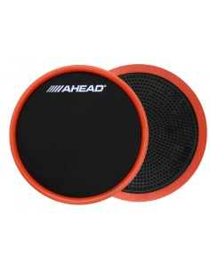 6" Stick-On Compact Practice Pad,Tacky Gel Back, Black w/ Red Rim, Practice on Any Flat Surface, Gum Rubber