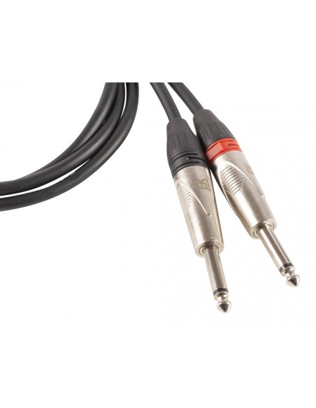 CABLE EK AUDIO JACK STEREO - JACK MONO X 2 METÁLICO 1,5 M