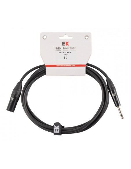 CABLE EK AUDIO PARA MICRÓFONO JACK - XLR MACHO 3 M