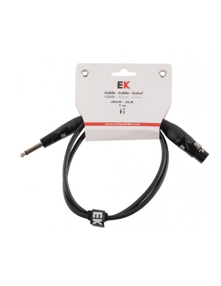 CABLE EK AUDIO PARA MICRÓFONO JACK - XLR HEMBRA 1 M