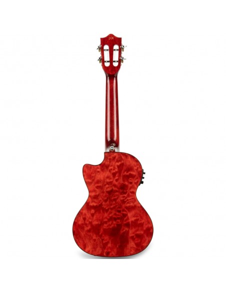 Ukelele Tenor Lanikai QM-RDCET Quilted Maple Electrificado Red