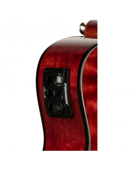 Ukelele Tenor Lanikai QM-RDCET Quilted Maple Electrificado Red