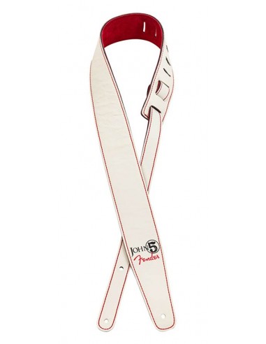 Correa piel John 5 Fender blanca/roja