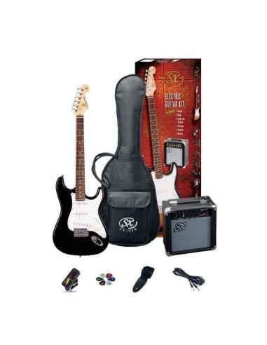 SE1SKBK - PACK DE GUITARRA ELECTRICA SX NEGRA CON AMPLI 10W