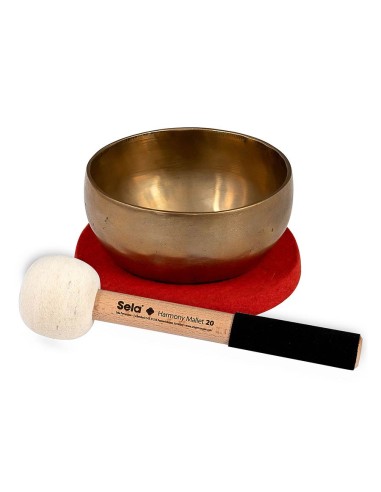 brass singing bowl 12cm, with mallet...