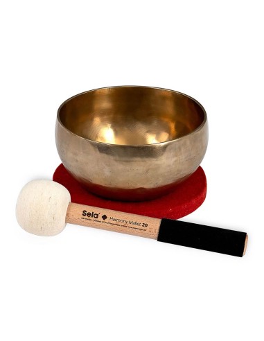 brass singing bowl 15cm, with mallet...