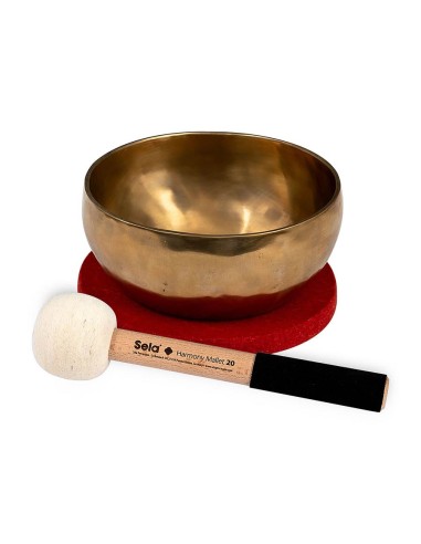 brass singing bowl 17cm, with mallet...